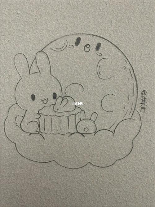 月饼梯子简笔画，月饼简笔画的画法