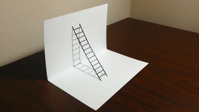 立体梯子的画法，立体梯子画法步骤