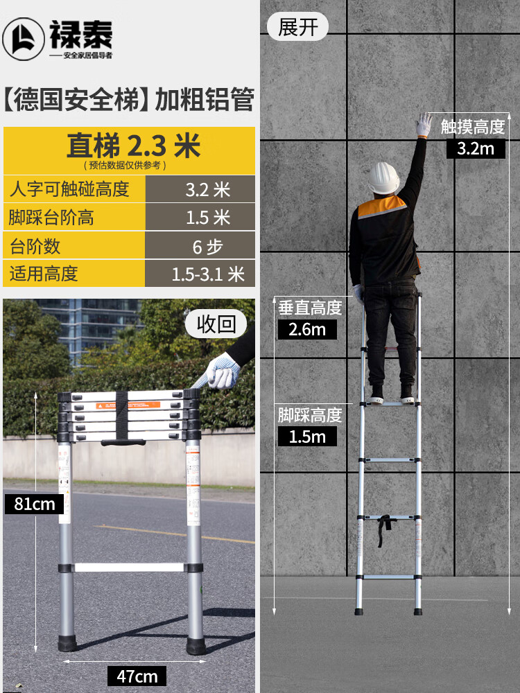 5米伸缩梯子铝合金价格表，5米伸缩梯子铝合金价格表及图片