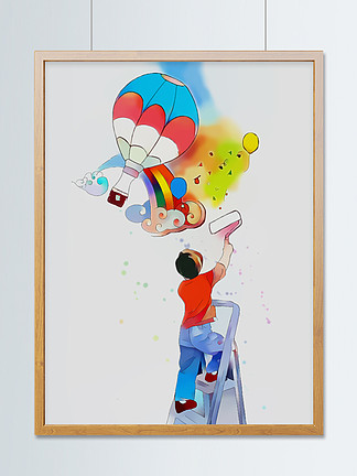 爬梯子绘画，爬梯子简笔画图片