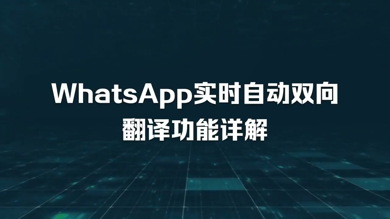whatsapp怎么翻译成英文，whatsapp输入英文转换成中文