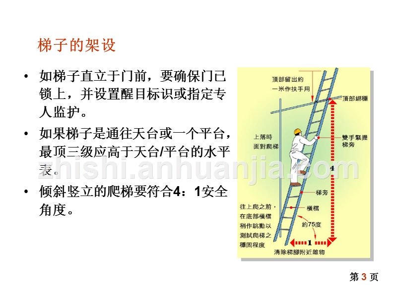 梯子跟地面的角度多少最安全，梯子与地面的安全角度应不小于多少