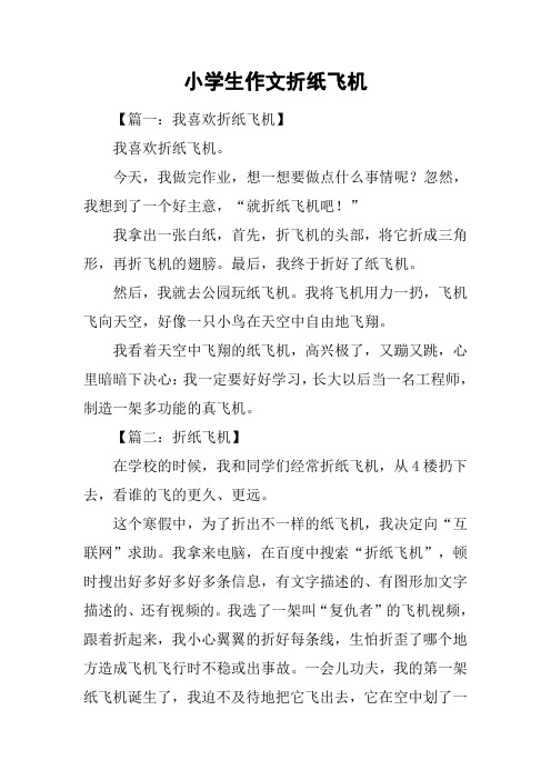 纸飞机的折叠方法作文,纸飞机的简单折叠方法写30个字